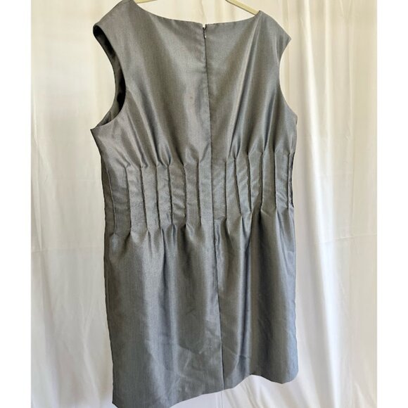 Calvin Klein Women's Plus 22W Silver Cinched Waist Dress - Picture 2 of 7